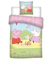 035 Peppa Pig Bettwäsche, Kinderbettwäsche/Babybettwäsche, Peppa Pig with Friends, Kissenbezug 40x60+Bettbezug 100x135cm, 100% Baumwolle Oeko-TEX