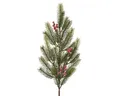 Kunstzweig, Kaemingk, Künstlicher Tannenzweig 64,5cm mit roten Beeren Grün / Rot