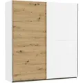 Schwebetürenschrank RAUCH "Kleiderschrank Schrank Garderobe SATURN mit 3 Ausstattungsvarianten", weiß (alpinweiß, eiche artisan), B:175cm H:191cm T:59cm, Holzwerkstoff, Schränke, 3 verschiedene Ausstattungsvarianten Griffe aus Metall MADE IN GERMANY