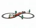 Weihnachtsbaum-Eisenbahn mit Lokomotive und Weihnachtsmann-Schlitten, 22-teilig