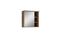 byLIVING Badezimmer Spiegelschrank Wellness/Artison Eiche Optik hell-braun/Spiegel-Hängeschrank mit LED-Beleuchtung & Steckdose/Bad-Wandschrank mit Spiegeltür/B 60, H 61, T 28 cm