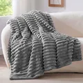 Kuscheldecke Flauschig Decke 150x200  weiche XL Flanell Decken Grau für Couch...