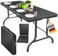 KESSER® Klapptisch Buffettisch Rattan Gartentisch 180cm Campingtisch klappbar
