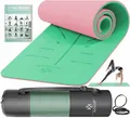 KESSER® Yogamatte rutschfest 183x61x0,6cm TPE Matte, Gymnastikmatte & Fitnessmatte mit Gurt In- & Outdoor, Trainingsmatte für Yoga Workout, Pilates & Fitness, gelenkschonend, Übungsheft & Hilfslinien