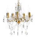 Riess Ambiente Design Kronleuchter Diamonds S 40cm Gold Acryl 5-armig Barock Design Deckenleuchte Wohnzimmer Deckenlampe Lüster