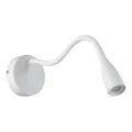 EGLO LED Wandlampe Olivandino 1, Schwanenhals Leselampe Wandmontage, Bettlampe Wand mit Schalter und USB Ladefunktion, Wandleuchte Schlafzimmer, Metall und Kunststoff in Weiß, warmweiß