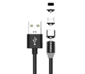 Kaku 3in1 USB Schnell Ladekabel Micro USB C Typ-C 3A 1M Schwarz Smartphone-Kabel