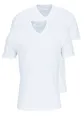 OLYMP Herren T-Shirt Doppelpack V-Ausschnitt- Weiß, L