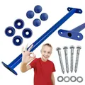 4iQ 5x Metall Turnstange 60 cm Kinder Blau – Set Reckstangen Garten Spielplatz Klimmzugstange Outdoor Spielgerät - Blau