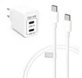 Alpha Electronics 45w Ladegerät USB C Charger Smartphone-Ladegerät (3000 mA, Spar-Set, 2-tlg., Universelle Kompatibilität, Handy Tablet + 60W USB-C Ladekabel 1m 2m, Samsung S25 S24 S23 iPhone 17 16 15, Huawei, Xiaomi, Schnellladegerät)