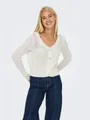 ONLY Strickjacke ONLROSELIA – Cardigan mit Knopfleiste und geripptem Bündchen regular fit, modisch, Strick, Baumwollmischung, V-Ausschnitt
