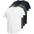 JACK AND JONES JACK&JONES Herren T-Shirt, 5er Pack - JJENOA, kurzarm, Rundhals, Baumwolle, einfarbig
