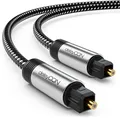 deleyCON 1m Toslink Kabel Optisches Digital Audio Kabel mit Metallstecker & Nylon Mantel - SPDIF Lichtwellenleiter