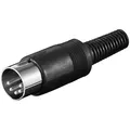 Blanko 2 Stück DIN-Stecker 5-polig 180° Kunststoff schwarz -mit Knickschutz.