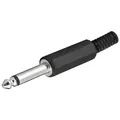 Klinken-Stecker 6,3mm Mono Kunststoff mit angespritzter Knickschutz-Tülle