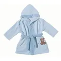 Egeria Babybademantel Teddy Bear, Langform, Walkfrottee, Kapuze, Gürtel, mit Kapuze und kleiner Stickerei, Organic Cotton blau 104 | 63 cm