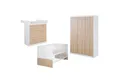 roba® Babyzimmer-Komplettset Gabriella 3-teilig - Aus Holz - Bicolor - Weiß & Sonoma Eiche, (Set 3-teilig, mit breiter oder schmaler Wickelkommode), Gitterbett, Wickelkommode & Kleiderschrank 3-türig