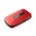 Panasonic KX-TU550 Rot Handy Clamshell- 4G Mit Schlüssel Sos