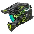 Broken Head Motocrosshelm Squadron Rebelution Grau + MX2-Brille (Mit MX-Brille), Zwei Verschlüsse L (59-60 cm)