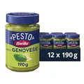 Barilla Pesto alla Genovese 12x190g | Glutenfreie Italienische Pasta-Sauce mit 100% italienischem Basilikum aus nachhaltiger Landwirtschaft und Parmigiano Reggiano, Nudel-Soße, grünes Pesto Verde