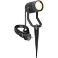 ledscom.de Gartenstrahler SHINGA mit Erdspieß für außen, IP65, Stecker, anthrazit, 1x GU10 max. 15W