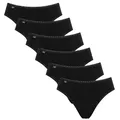 Sloggi Damen Slips 24/7 Cotton Tai Slip 8301QG66 6er Pack, Farbe:Schwarz, Wäschegröße:46, Artikel:-0004/04 black