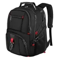 MATEIN Groß Laptop Rucksack Herren 50L, 17,3 Zoll Arbeit Wasserdicht Backpack Laptoptasche Reisen Rucksack, Schulrucksack Teenager Jungen Anti Diebstahl Business Schwarz