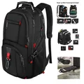 Groß Laptop Rucksack Herren 50L 17,3 Zoll Wasserdicht Schwarz