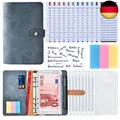 AiQInu Budgetordner A6, französisch, aus PU-Leder, Budgetplaner, mit 8