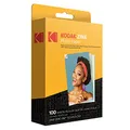 Kodak 2x3 Premium Zink Fotopapier (100 Blätter) - Kompatibel mit Kodak PRINTOMATIC, Smile und Step-Kameras und -Druckern