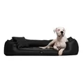 tierlando® Orthopädisches Hundebett Goofy Easy Clean aus Kunstleder mit Matratzenschoner, für mittelgroße und große Hunde Größe: 110x90cm Farbe: 03 Schwarz