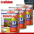 Wilckens 3x 750 ml Buntlack 2in1 glänzend RAL 7010 Anthrazitgrau innen und außen