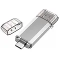 RAOYI USB C Stick 128GB, OTG USB-Stick USB 3.0, 2-IN-1 Dual USB Speicherstick Type C Flash Laufwerk für PC/Laptop/Tablet/Smartphone, iPhone 15/ Android Samsung/Huawei/Honor (Silber)