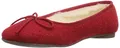 kitz-pichler Damen Ballerina Hausschuhe aus 100% Schurwolle Rubin, 38