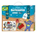 Lena 42665 - Jumbo Bastelkoffer mit 800 Teile in kräftigen Farben, Material zum Basteln, mit Moosgummi, Buntpapier, Pompon, Bänder, Kulleraugen, Holzstiele und vielem mehr, ab 5 Jahre, blau