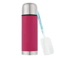 GRÄWE Thermosflasche 350 ml, Edelstahl Trinkflasche, Thermoskanne, Isolierflasche für unterwegs mit Becher, Auslaufsicher, Spülmaschinengeeignet, pink