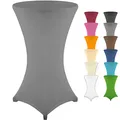 Gräfenstayn Stretch Stehtischhusse Diana mit Öko-Tex Siegel, Verstärkung im Fußbereich, 40°C Maschinenwäsche in vielen Farben und Größen Ø60-65cm / Ø70-75cm / Ø80-85cm (Anthrazit, 80 Ø x 120 cm)