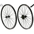 "REDONDO 26 Zoll Laufrad Set Hinterrad Vorderrad 26\" Felge Schwarz + 6-fach Kranz"