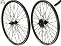 Redondo 26 Zoll Laufrad Set Hinterrad Vorderrad 26" V-Profil Hohlkammer Felge Schwarz + 6-Fach Kranz