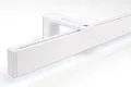 Deco-Raum Gardinenstange auf Maß Innenlauf eckig Wandbefestigung Wandträger mitte Lauf 8,3cm Vorhangstange Flächenvorhang Schiene Innenlaufstange für Vorhänge Weiß 420cm