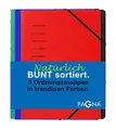Pagna Ordnungsmappenset 12 Fächer Basic sortiert, Set mit 3 Stück, rot, blau, grün