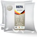 BEFA NATUR Federkissen Deluxe mit weichen Daunenanteil veredelt 80x80 cm Feder-Daunenkissen, Füllung: 15% Daunen, 85% Federn, Bezug: Baumwolle, Seitenschläfer, Rückenschläfer, Spar-Set, 2 tlg., Made in Germany - himmlischer Schlafkomfort - Allergiker geeignet