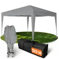 Kronenburg Faltpavillon wasserdicht Dachmaß 3 x 3 m UV Schutz 50+ Pavillon in Grau
