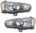 Scheinwerfer Set für Mitsubishi Lancer CX CY CZ 2008- HB3 HB4 Schwarz Halogen