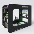 Minecraft - Kojenbett, Hochbett, Gamingbett 120x90cm, mit Leiter, Schreibtisch und Stauraum, Schwarz Carbon Optik