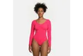 cfab (creamy fabrics) Shaping-Body Bodysuit Sculpting Shapewear Longsleeve mit String-Neon Pink-4XL (1-tlg)