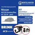 Für NISSAN NV250 Kasten/Bus Typ X61 07.2019-jetzt AHK abn +7pol spez. E-Satz TOP