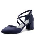 Tamaris Damen Pumps mit Blockabsatz, blau, 38 EU