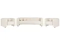 BELIANI Sofa Set Cremeweiß aus Samt 5-Sitzer Sessel und Sofa Wohnzimmergarnitur mit Dekokissen Modernes Elegantes Design Couch für Wohnzimmer