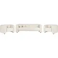 Sofa Set 5-sitzer Leiren Samtstoff Cremeweiß